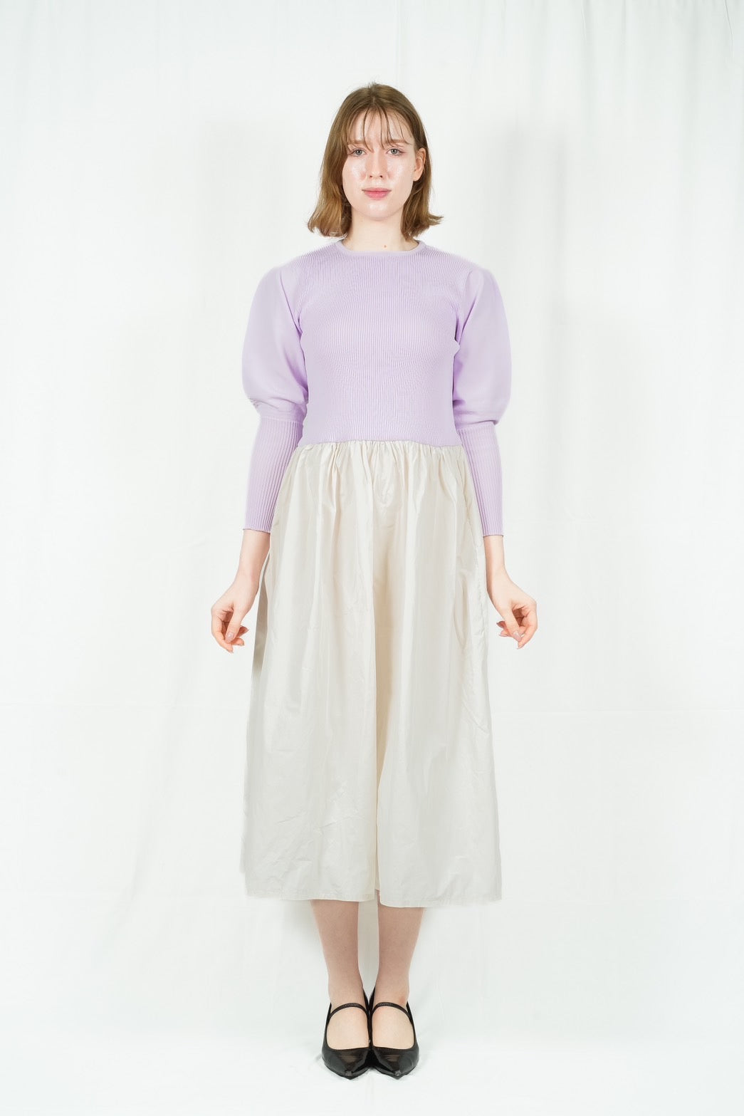 KNIT COMBO DRESS