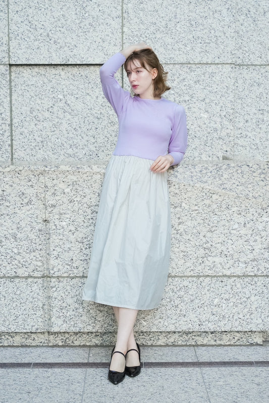 KNIT COMBO DRESS